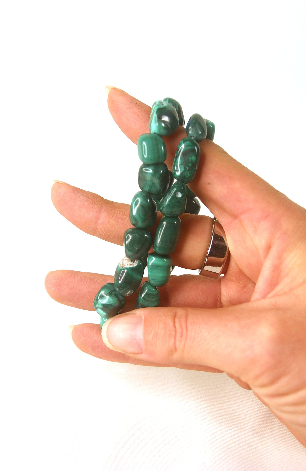 Malachite Tumbled Stone Bracelet